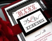 Menu Card Red Carpet Event Black Red White