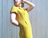 Vintage 1960s MOD Mustard Yellow awesome dress