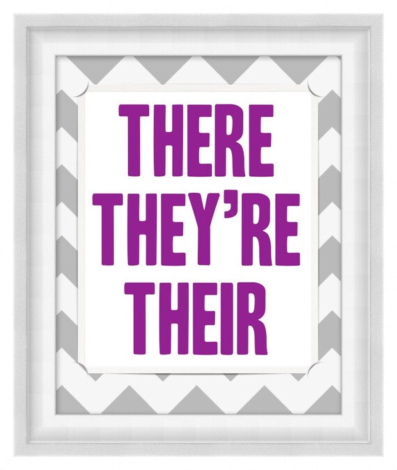 Items similar to Printable Poster There/They