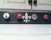 Jewelry hanger with vintage style knobs for Jewelry, Scarves, Keys, Race Medals and Accessories
