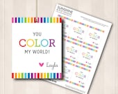 Rainbow Party or Art Party Personalized Favor tags - great for thank you gifts, party decorations Rainbow Paint Party - DIY Printable