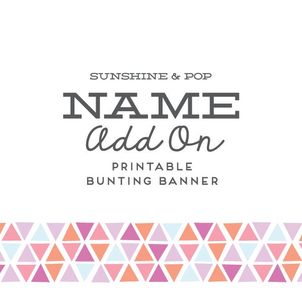 Add a Name to any of our DIY Printable Birthday Bunting Banners Il_570xn