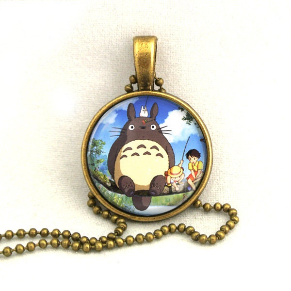 10 % SALE Necklace Japanese Cartoon Totoro Miyazaki Art Pendant Gift