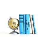 Aqua Blue Book Collection - Decorative Spring Decor - Sky Blue Vintage Books - Minimalist Home Decor - Modern Book Collection