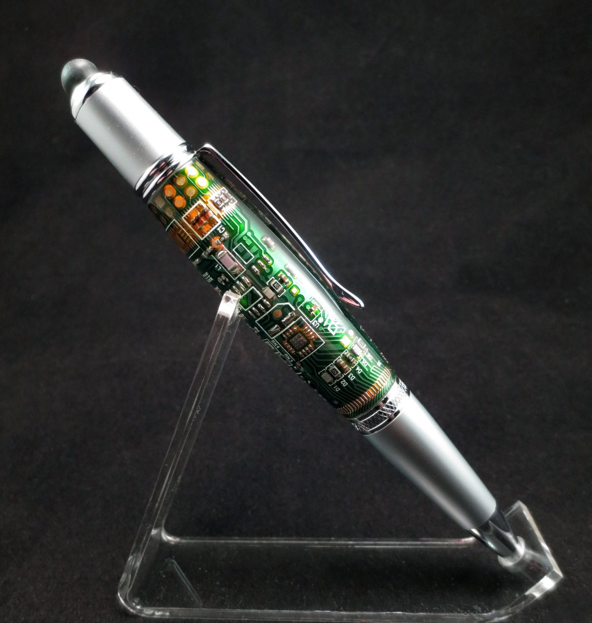 Handmade Circuit Board Twist pen with Stylus