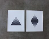 Triangle and Diamond Grade Set of 2 8 x 10 Art Prints