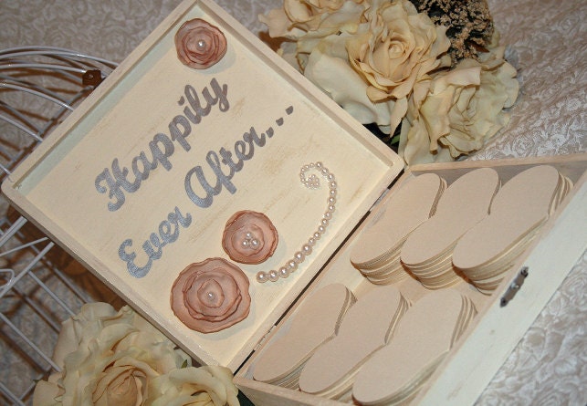 Customized Wedding Guest Book Alternative Shabby Chic Rustic Advice for Bride & Groom Well Wishes Wooden Hearts Wedding Favors