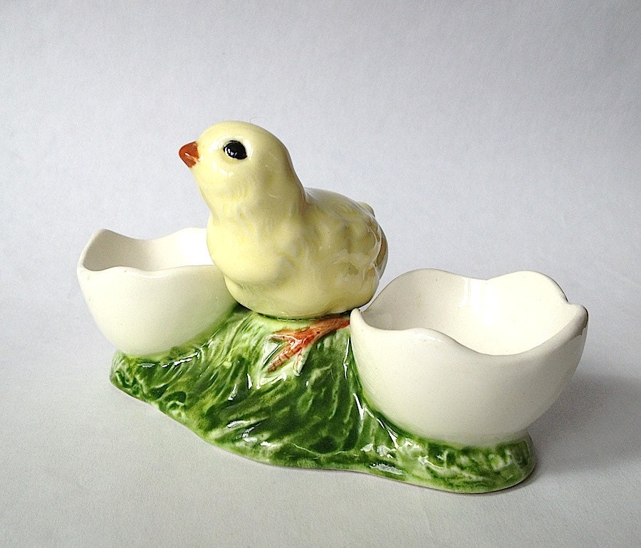 Chick Cup Lefton Holder Easter  Ceramic Japan Baby  Baby  cup Egg egg vintage Vintage Egg holders