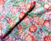 Japanese Cherry Blossom Fabric - Blue Sakura Fat Eighth