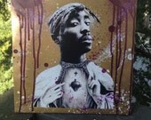 Sacred Heart Of Tupac Shakur 8x8 canvas
