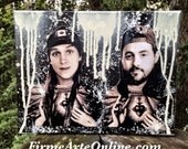 Sacred Heart Of Jay And Silent Bob 11x14 Collage Canvas