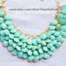Sale- Aqua- Turquoise- Round Facet Bib Necklace, Bubble statement necklace, Easter Gift, Mermaid Gift