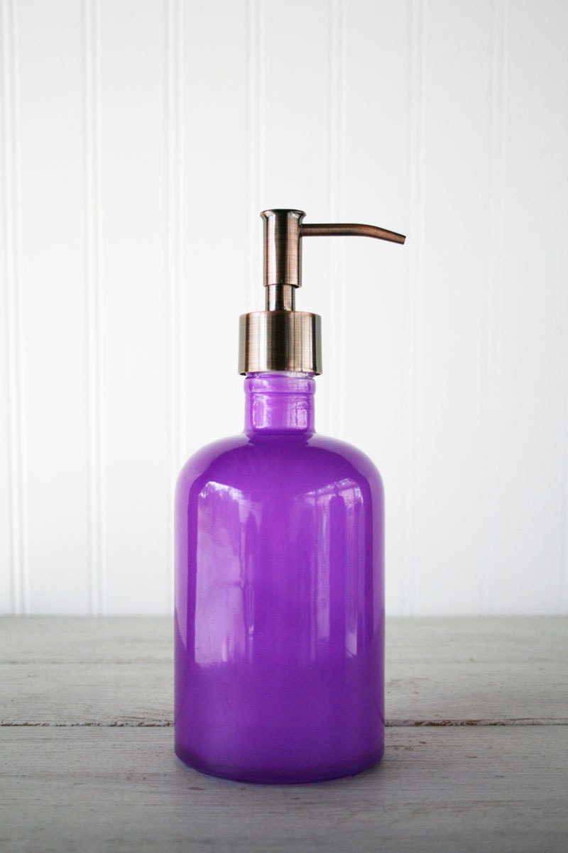 Recycled Glass Soap Dispenser - Royal Purple