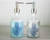 Indian Block Inspired Recycled Glass Soap Dispenser
