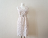 White Polka Dots Dress / Summer Dress / 1960s Vintage Dress