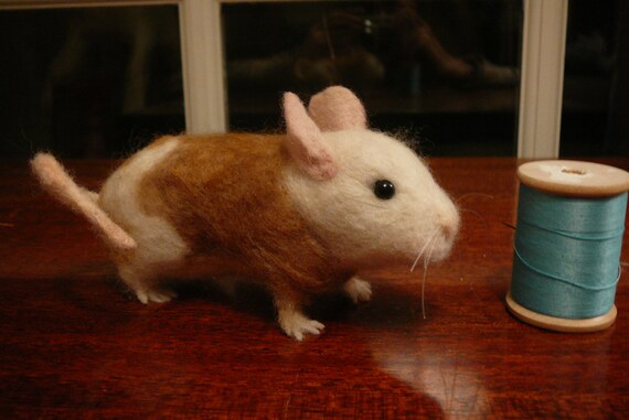 Items similar to Custom Needle Felted AfricanSoft Furred Rat on Etsy