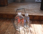 Vintage Farmhouse Milk Jug / Glass Bottle / Pitcher