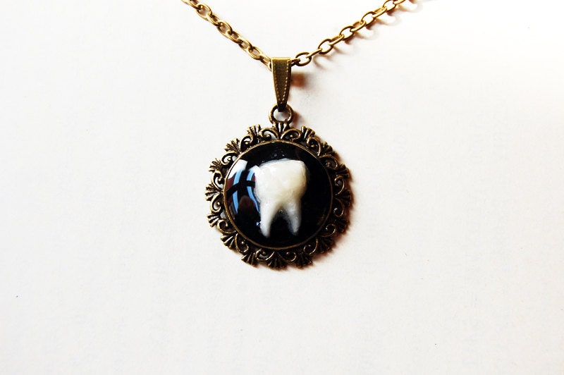The Rotten Tooth - Handmade Vintage Cameo Pendant Necklace