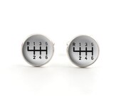Cufflinks Silver Car Jewelry - Porsche Gear Stick Cufflinks - Anniversary Gifts for Boyfriends - Wedding Gifts