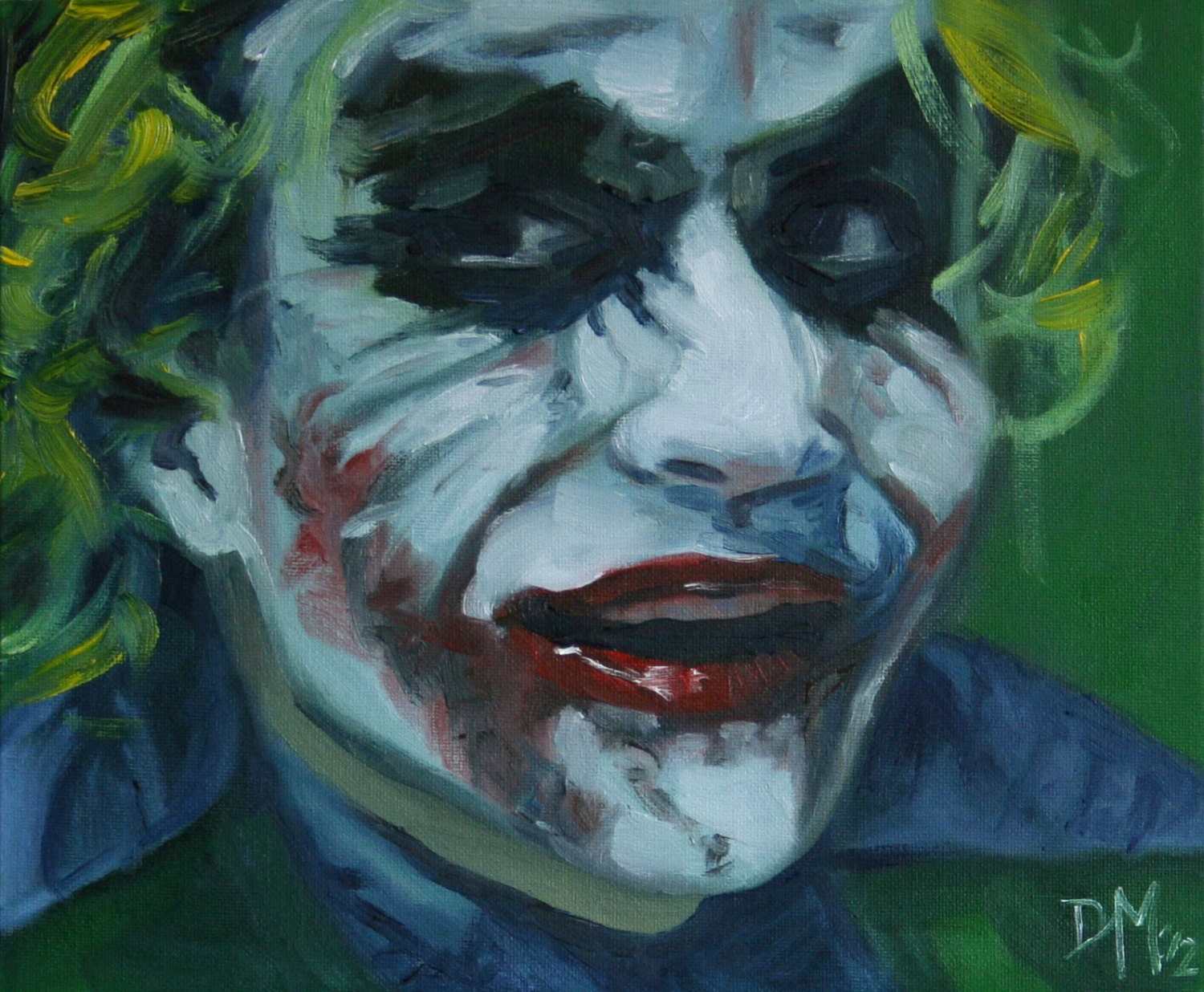 Original Oil Painting Fine Art High Quality Print 8x10 Joker Clown Batman Heath Ledger Retro Cool Cult