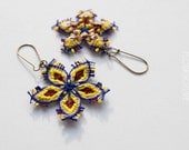 Handmade Knotted Earrings - Bohemian Multicolored Macrame
