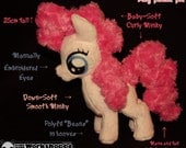 My Little Pony (MLP FIM) Inspired: Young Filly Pinkie Pie Cuddly Minky Plush with Embroidered Eyes