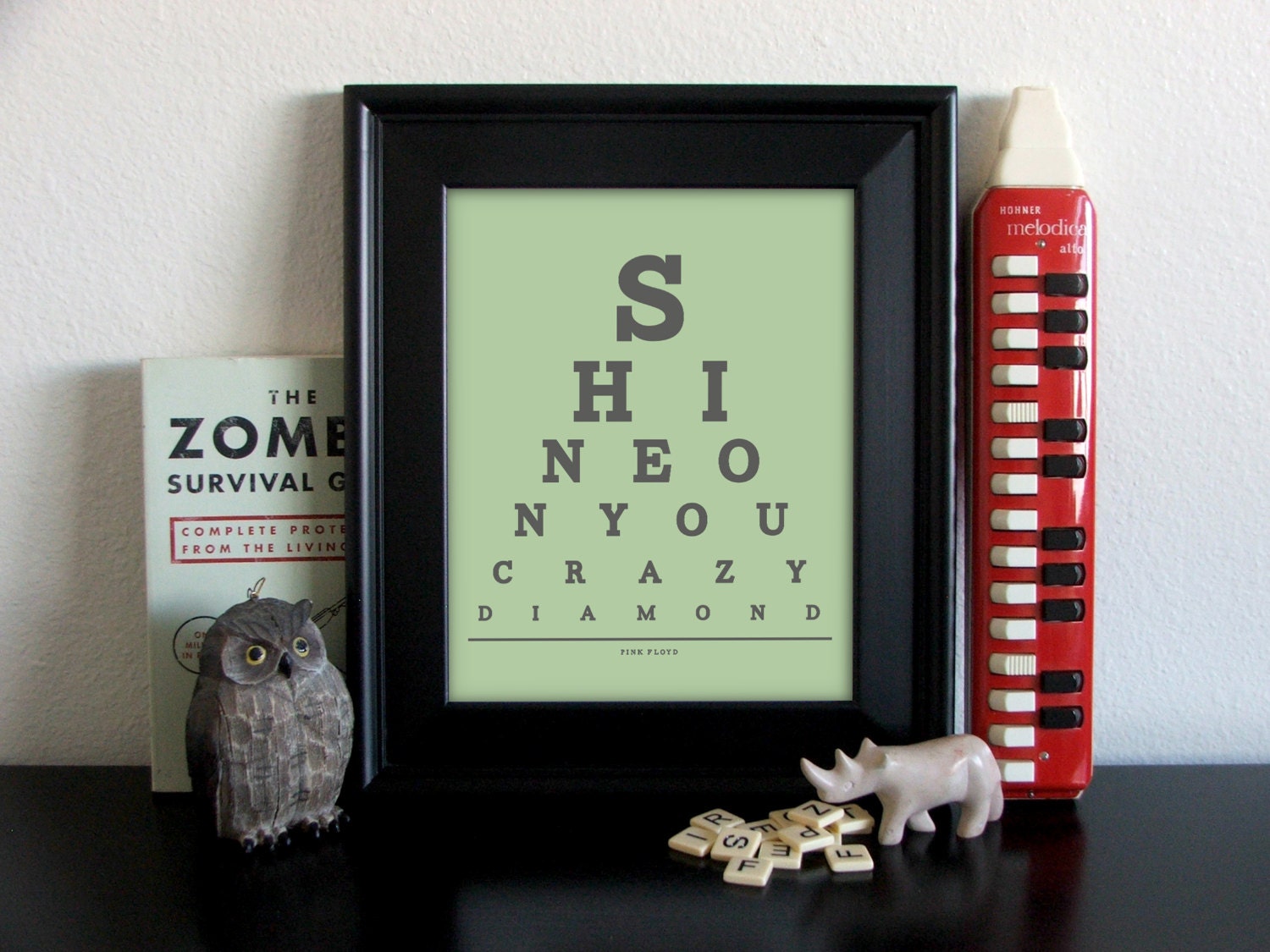 Pink Floyd, Shine On You Crazy Diamond Eye Chart, 8 x 10 Giclee Print BUY 2 GET 1 FREE