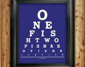 Dr. Seuss, One Fish Two Fish Red Fish Blue Fish Eye Chart, 8 x 10 Giclee Print BUY 2 GET 1 FREE