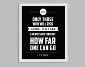 11x14 140.6 Ironman Triathlon T.S. Eliot Retro Print - Inspirational Exercise Quote