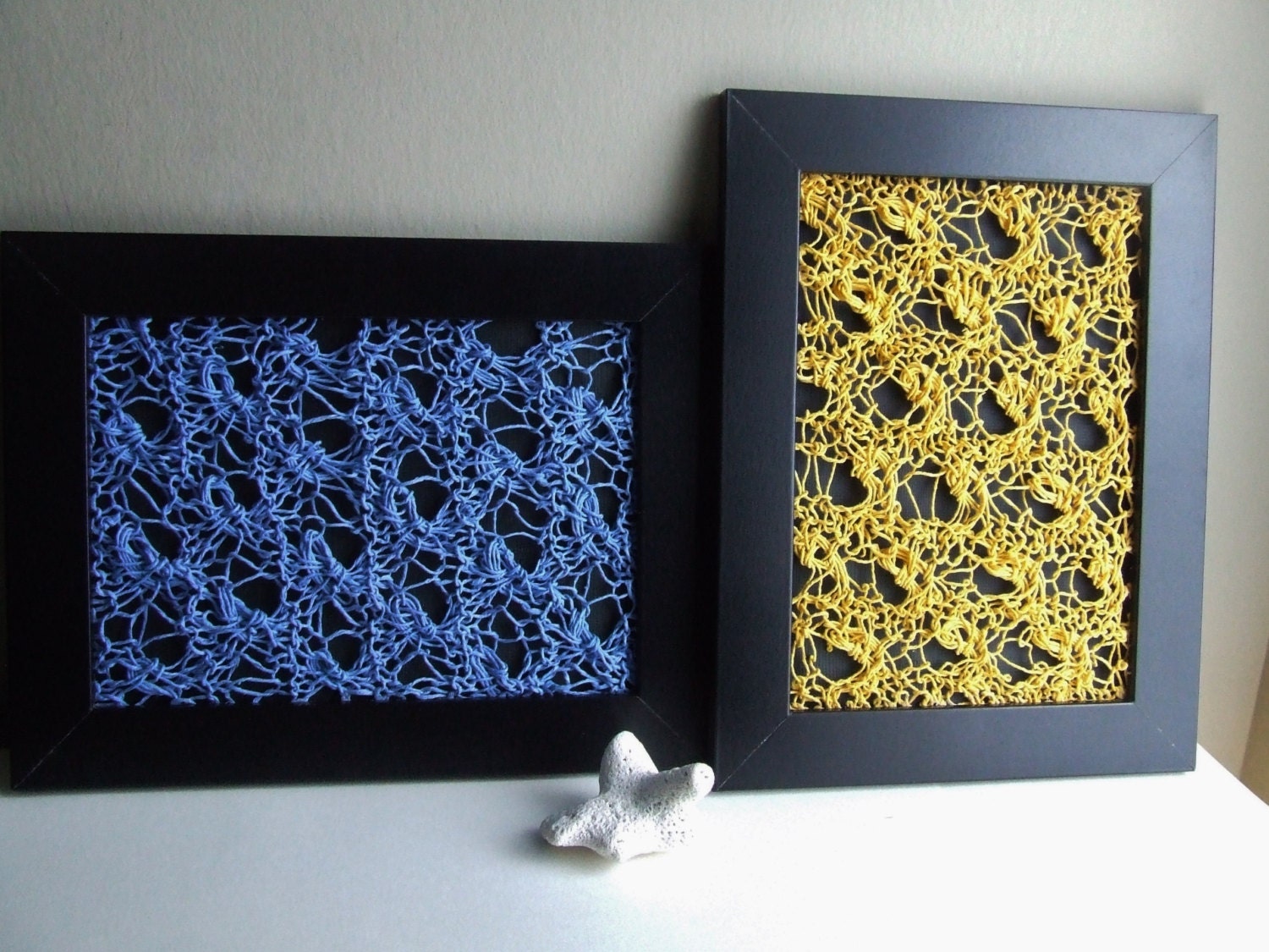 Knitted Paper Wall Art  -Set of Two
