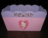 Wooden storage Caddy organizer girl  kids room nursery bedding hello kitty