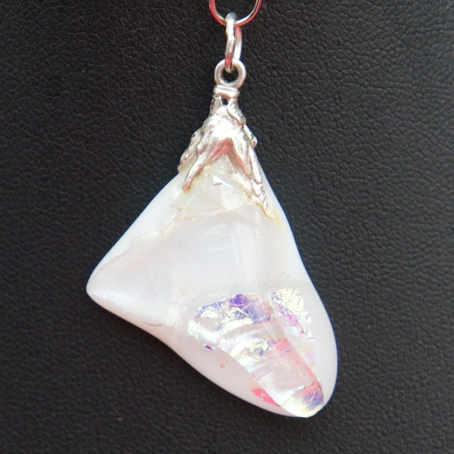 Beautiful Abstract Glass & Silver Icicle Pendant