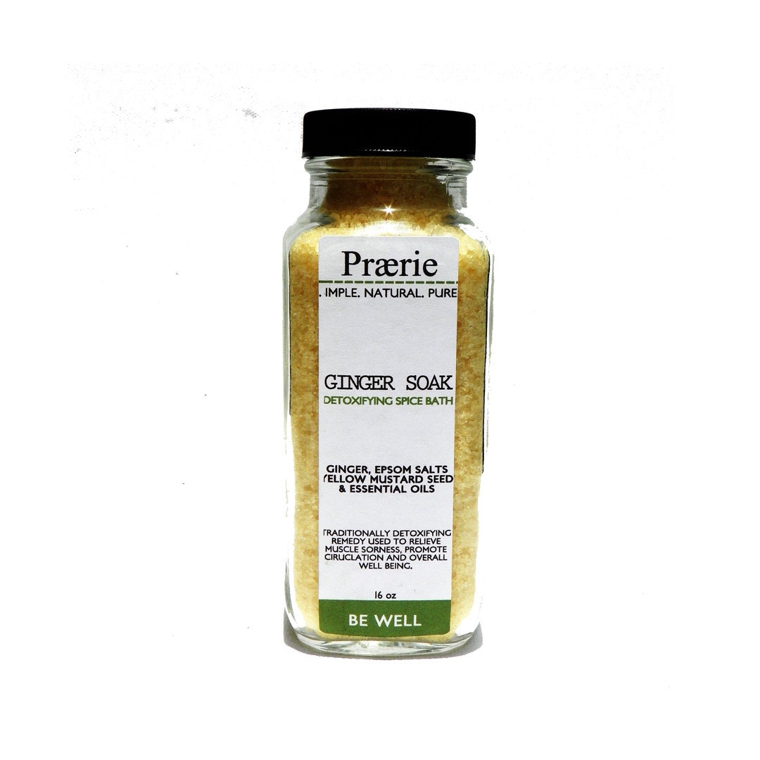 Ginger Soak - Detox Spice Bath - With Mustard Seed and Dead Sea Salts - Essential Oils - 100% Natural