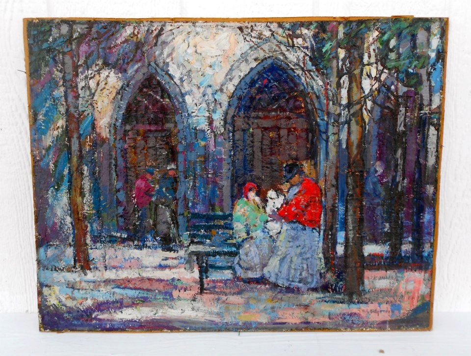 Morning Notre Dame by Reynolds Selfridge Indiana impressionist 1928
