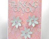 Flowers, Greeting Card, Thinking of You, All Occasion, Get Well, BFF, Encouragement, Friend, Family, Floral, Green and Pink