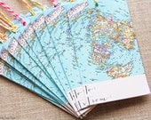 12 World Atlas Gift Tags- Retro To and From Map Gift Tags