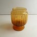 Amber Glass Vase - Vintage 1960's Amber Florist Vase - Mid Century Footed Vase