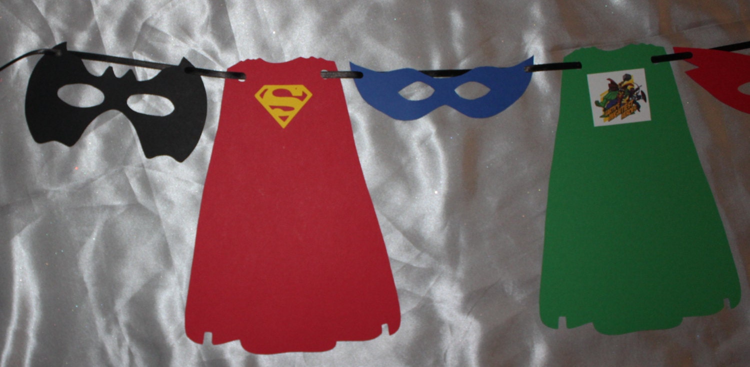 Super Hero Inspired Cape and Mask Banner Il_170x135