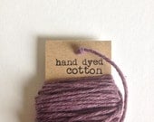 Hand dyed cotton twine - 10 yards - bakers twine - eggplant - 8 ply - scrapbooking supplies - knitting yarn - cotton twine