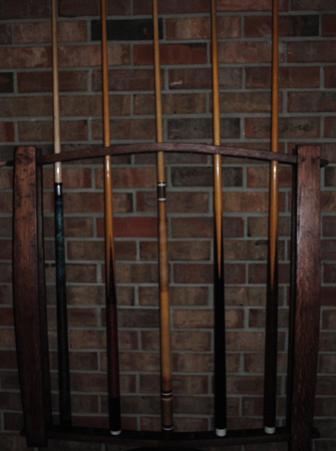 36 whiskey barrel stave pool cue stick rack by BarrelWorx on Etsy