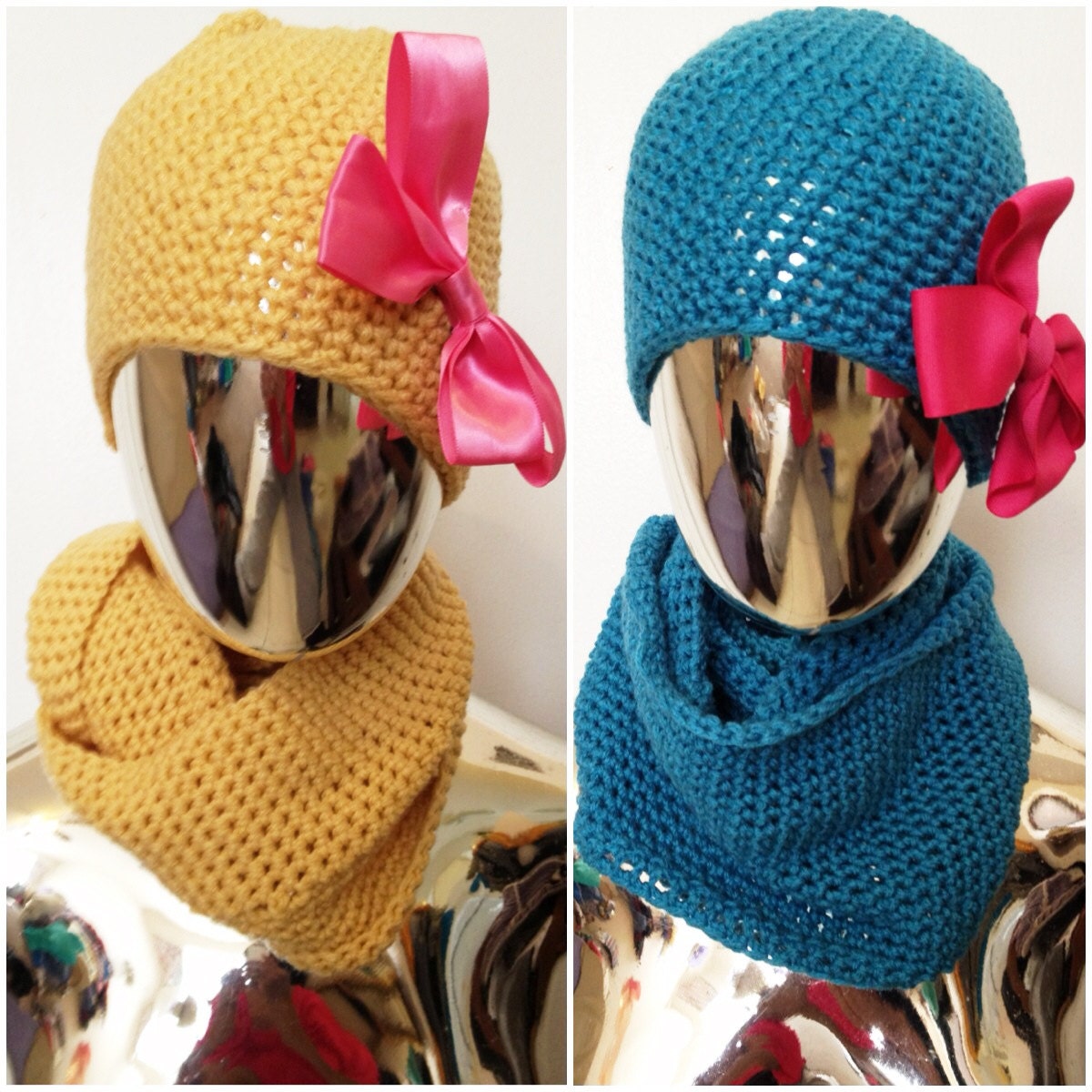 Baby/Toddler & Child Crochet Hat and  Infinity Scarf Set