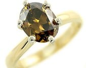 2.08ct VS2 Oval Cognac Champagne Brown Diamond Solitaire Engagement Ring 14k White Yellow Rose Pink Gold
