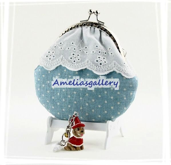 MAKE IT YOURSELF - Handmade small spotty lace clutch coin bag purse sewing kits
