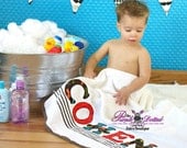 Mustache Boy Personalized Bath or Beach Towel // Baby Boy Shower Gift, Birthday Gift // Custom Bath Set, Beach Towel