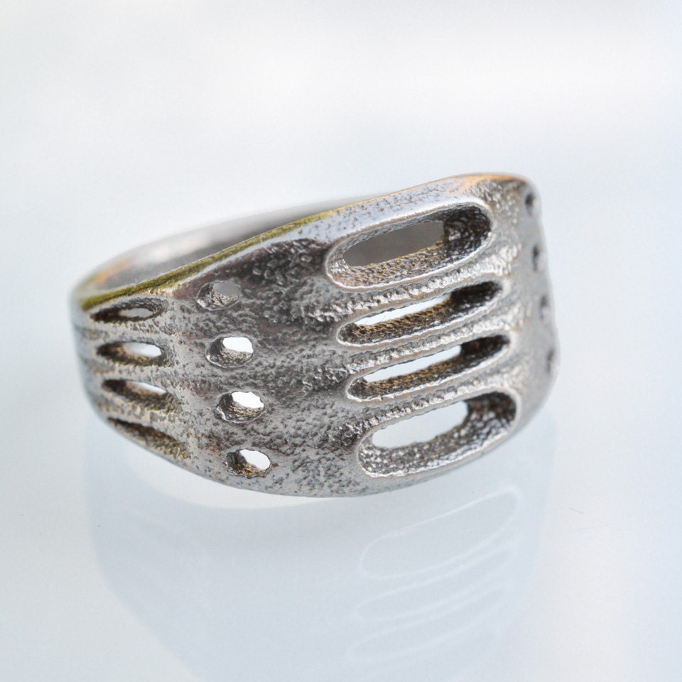 Craters Ring- stainless steel Ring - Modern Jewelry by FLUX