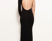 LEIGHTON - Multiple Colors - Asymmetrical One Sleeve Open Back Jersey Gown Sustainable & Eco-friendly