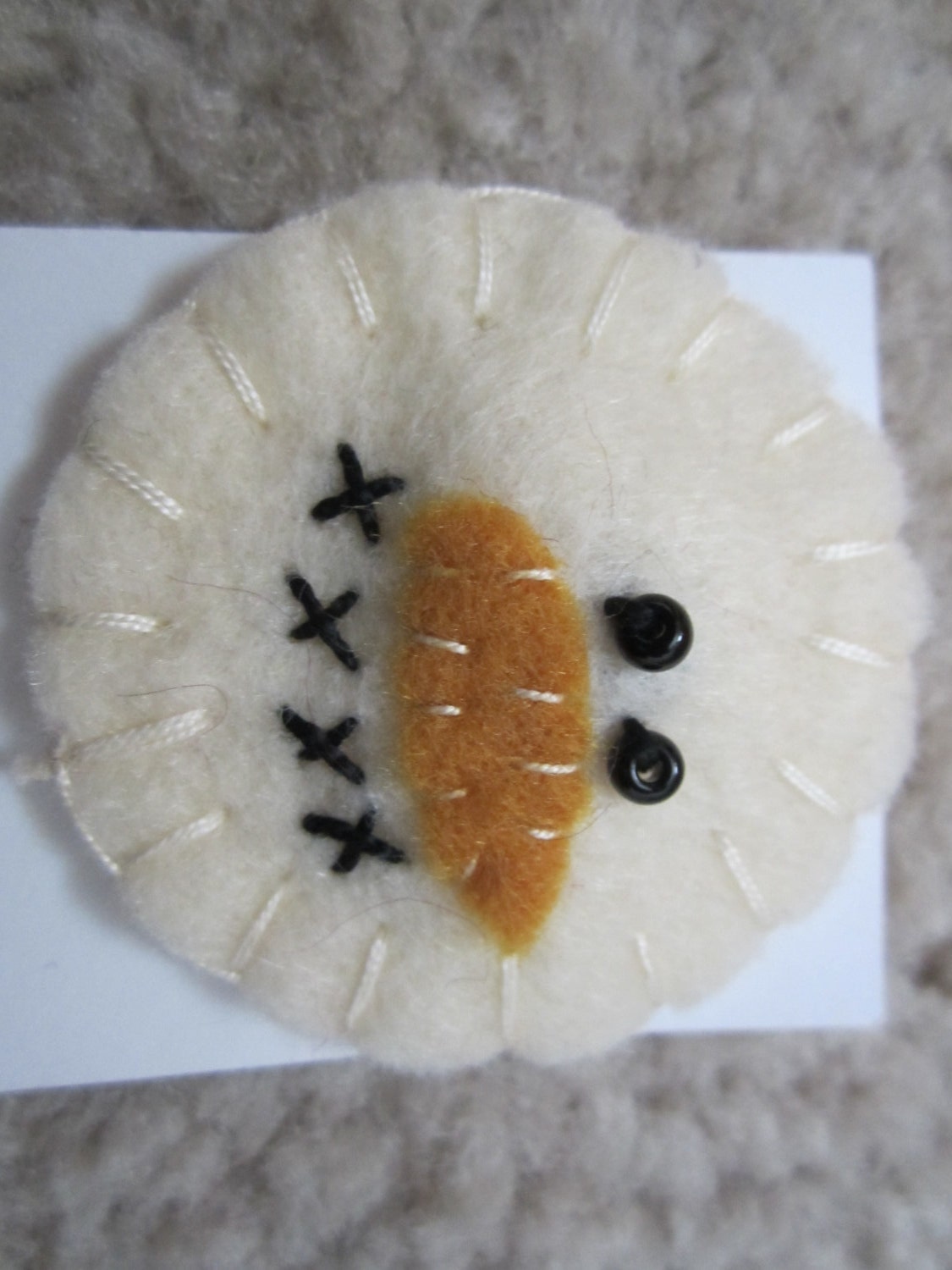 Wool Felt Snowman Pin