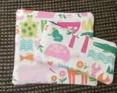 Eco-Friendly INSULATED Girl Animals reUsable Sandwich and snack bags.. zipper closure