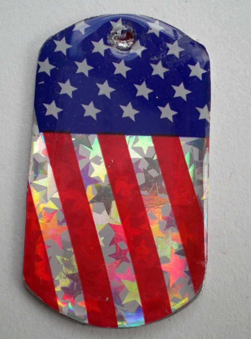 Flag dog tag-America-USA-Patriotic-4th of July- pendant