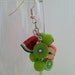 Green Earrings "Fruits" Handmade Stylish Accsessory